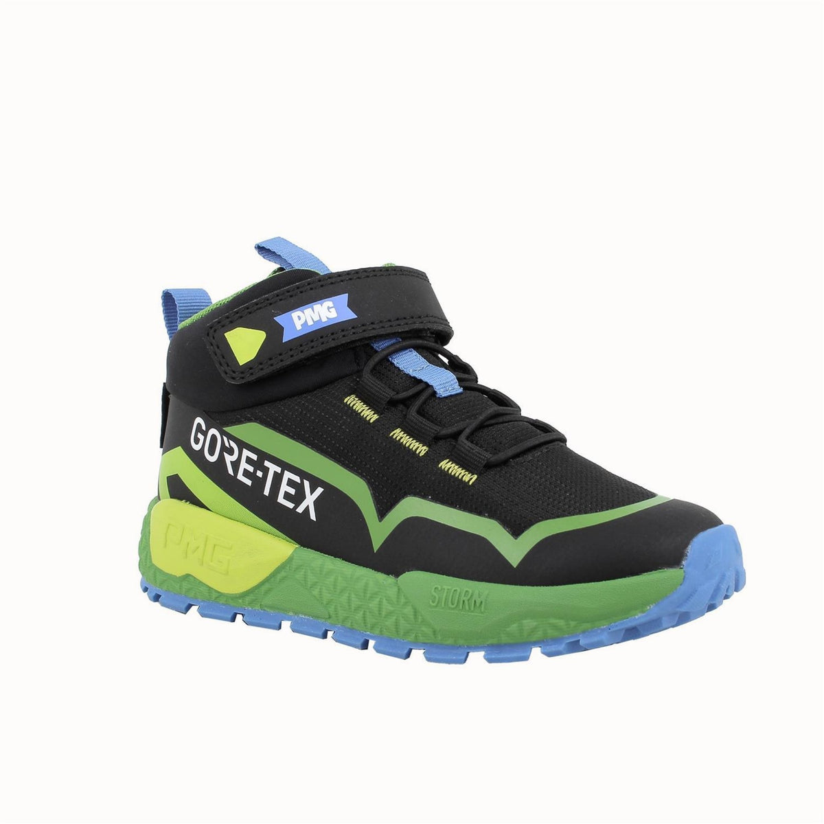 Sneakers gore-tex® da bambino nero e verde con strap