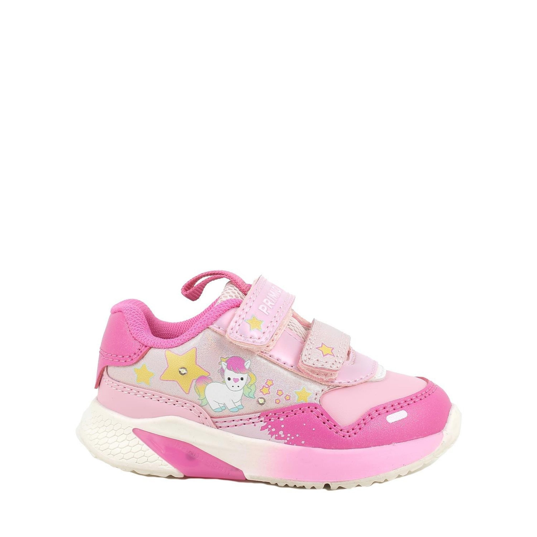 Sneakers da bambina rosa e fuxia con strap