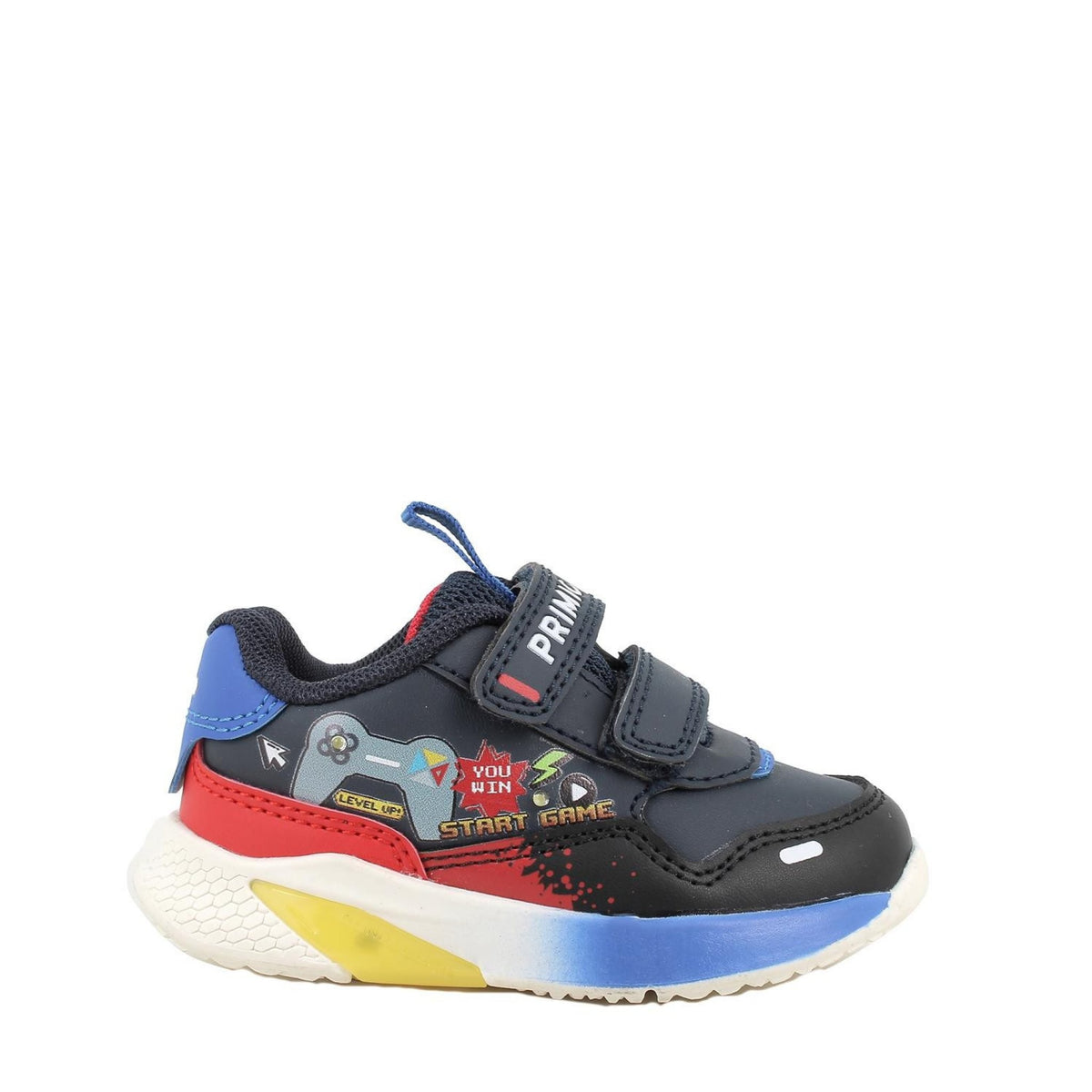 Sneakers da bambino blu con strap
