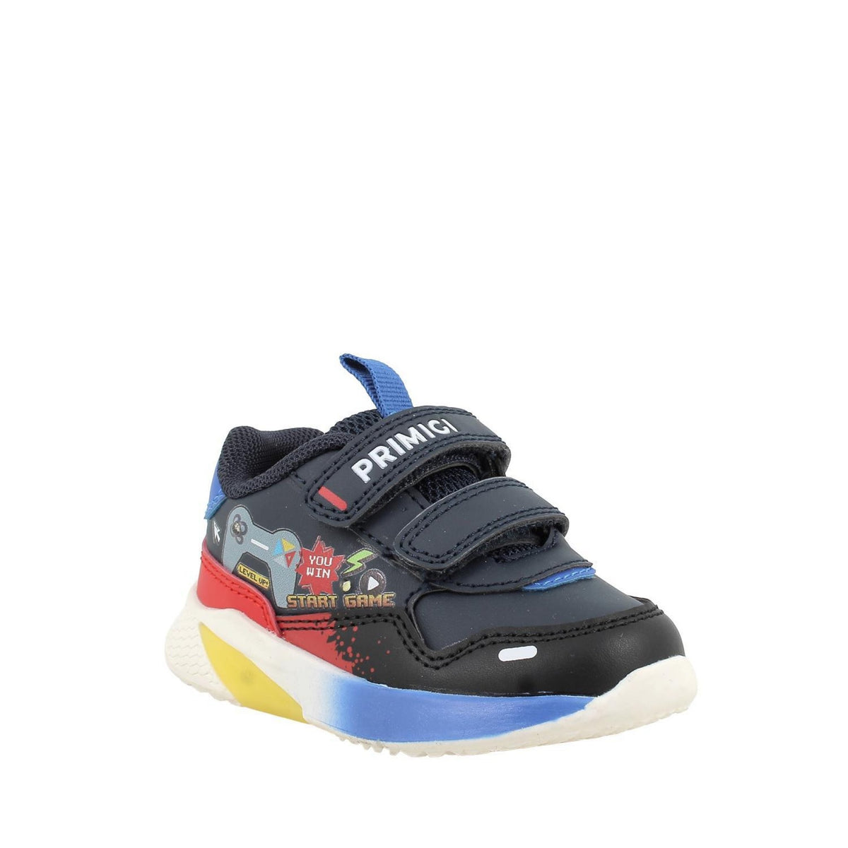 Sneakers da bambino blu con strap