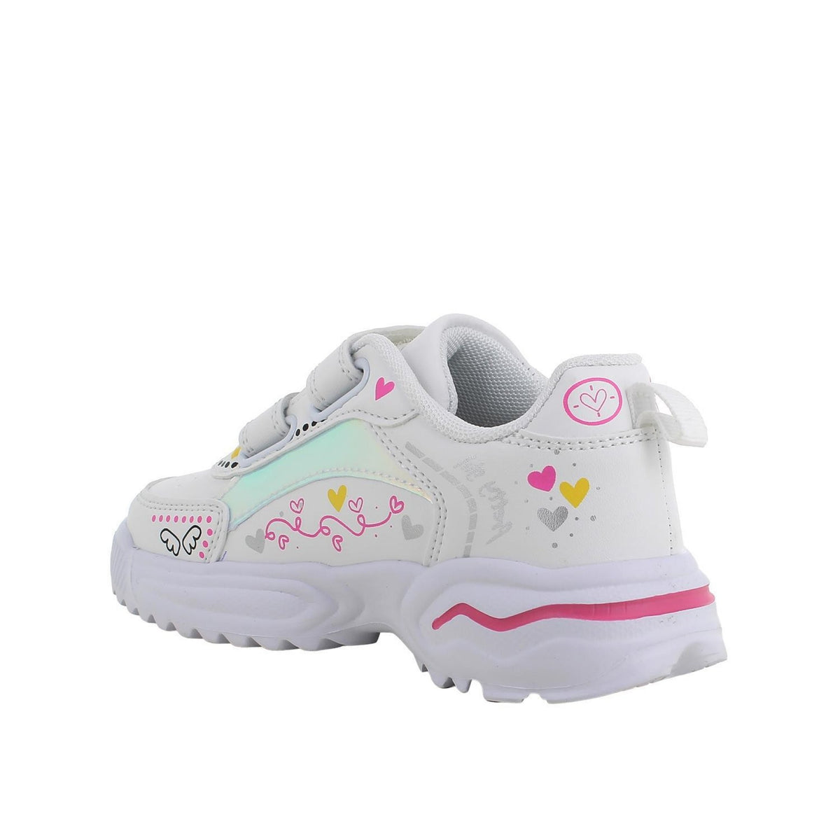 Sneakers da bambina bianco con strap