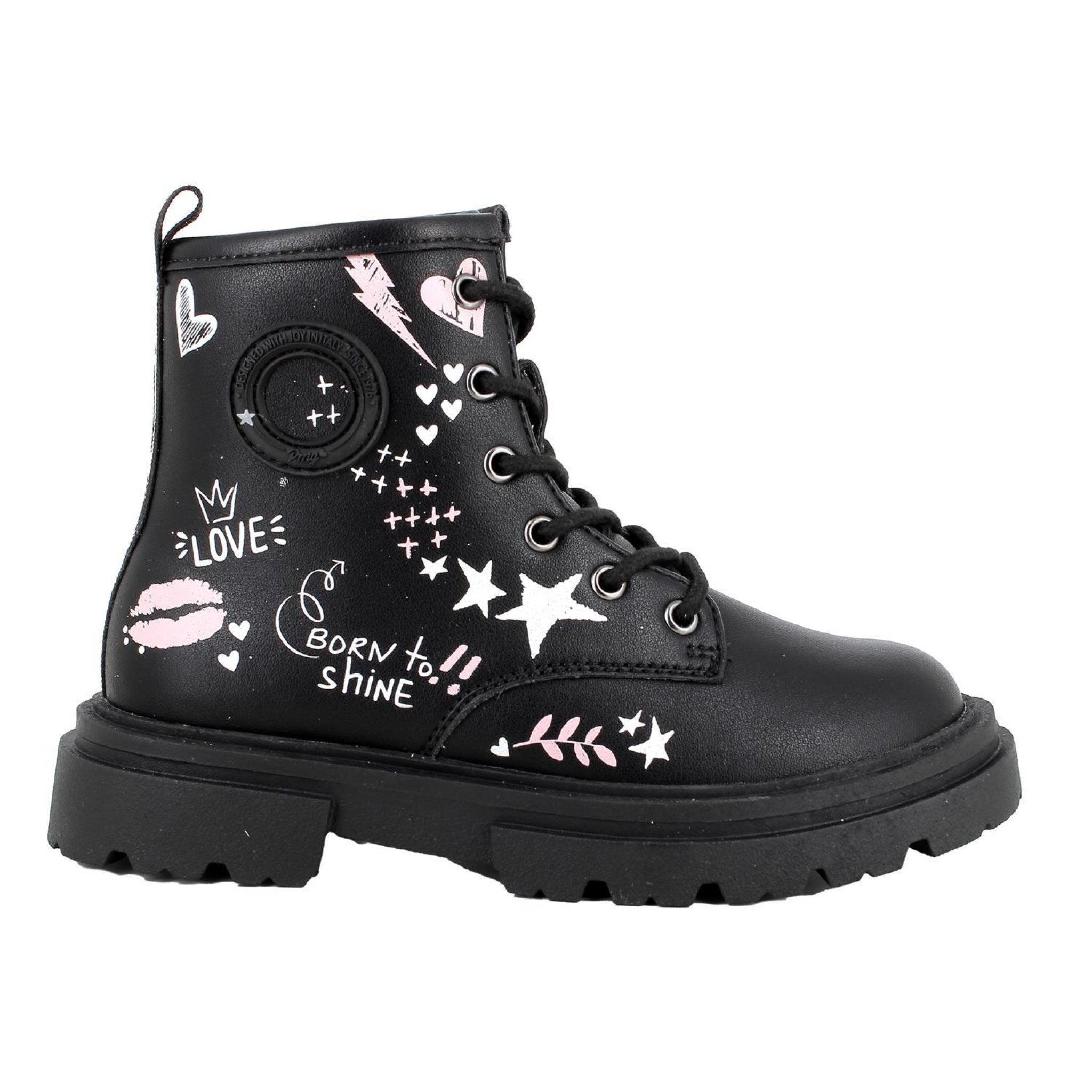 Anfibi da bambina nero con zip