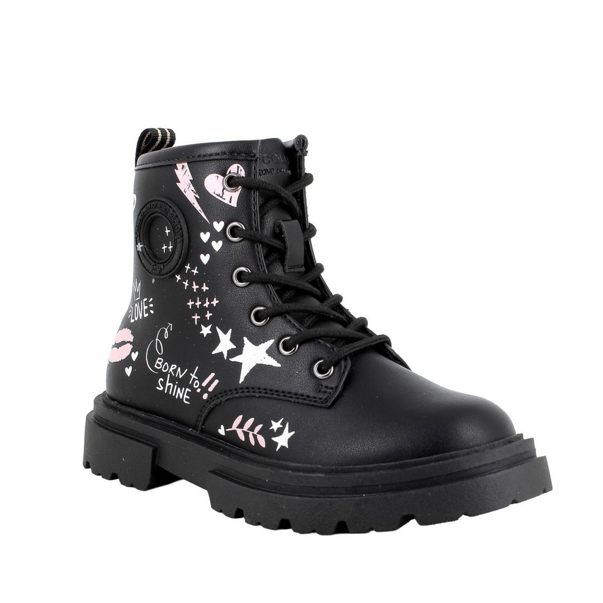 Anfibi da bambina nero con zip