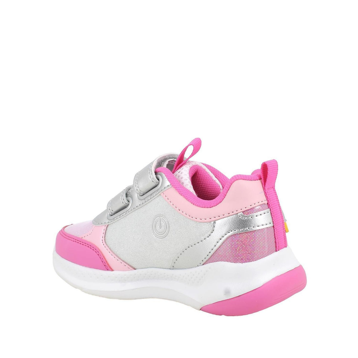 Sneakers da bambina argento e fuxia con strap barbie