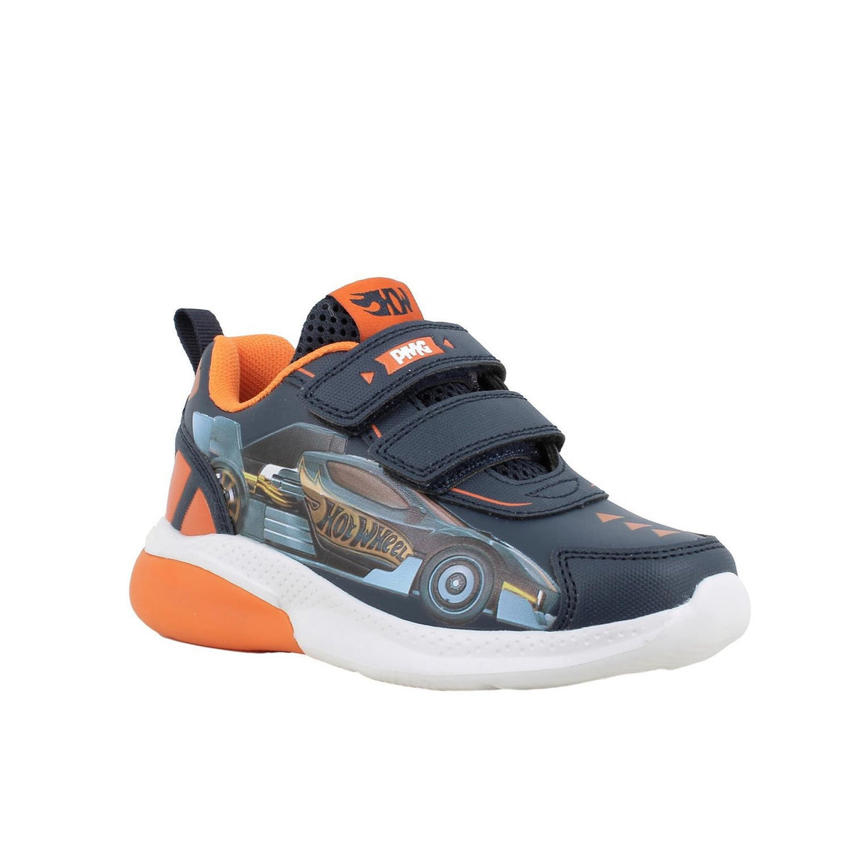 Sneakers da bambino blu e arancio con strap hot wheels™