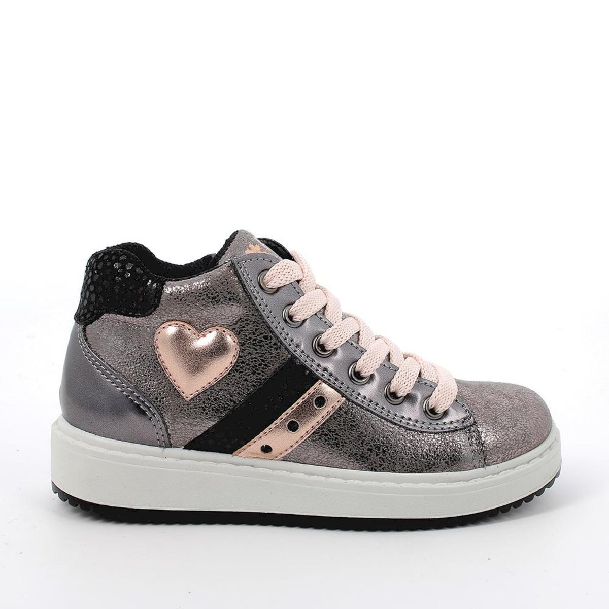 Sneakers da bambina grigio metal