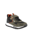 Sneakers da bambino verde militare-nero