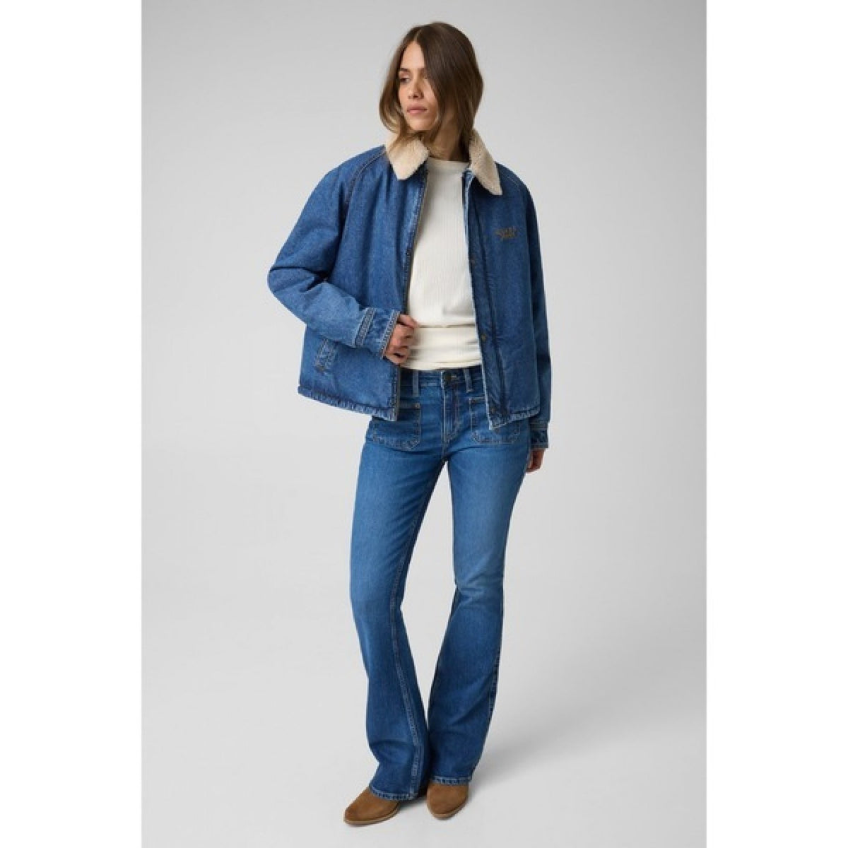 Guess - giacca jeans guess effetto teddy