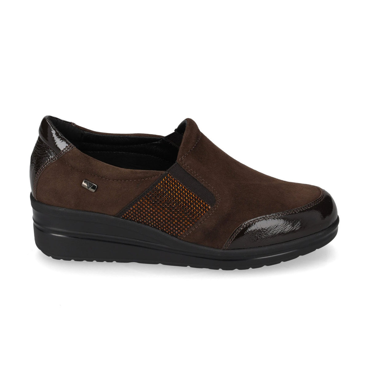 Scarpa slip on valleverde in suede con zeppa