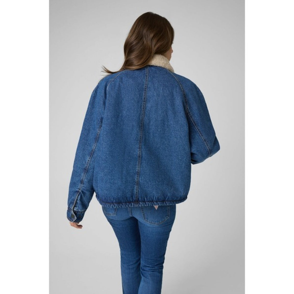 Guess - giacca jeans guess effetto teddy
