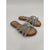 Ciabatta in pelle con brillanti f.do gomma