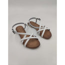 Sandalo in pelle con listelli