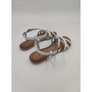 Sandalo in pelle con listelli