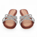 Ciabatta in pelle con brillanti f.do gomma