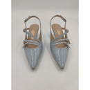 Slingback in vernice a punta con 3 cinturini