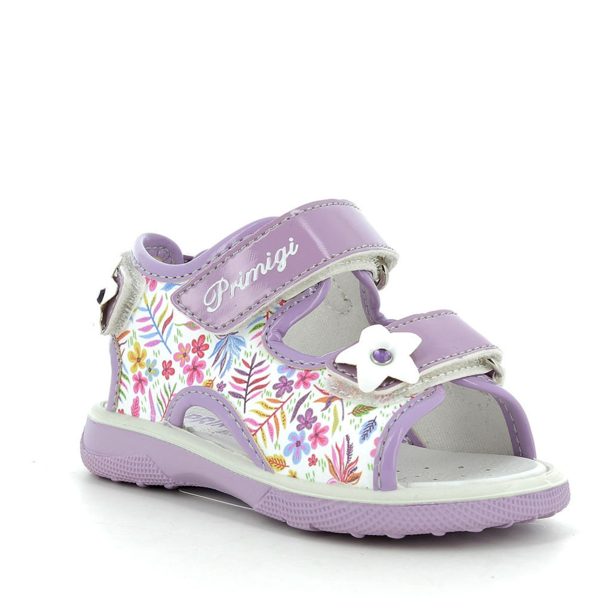 Sandalo da bambina bianco multicolor-lilla