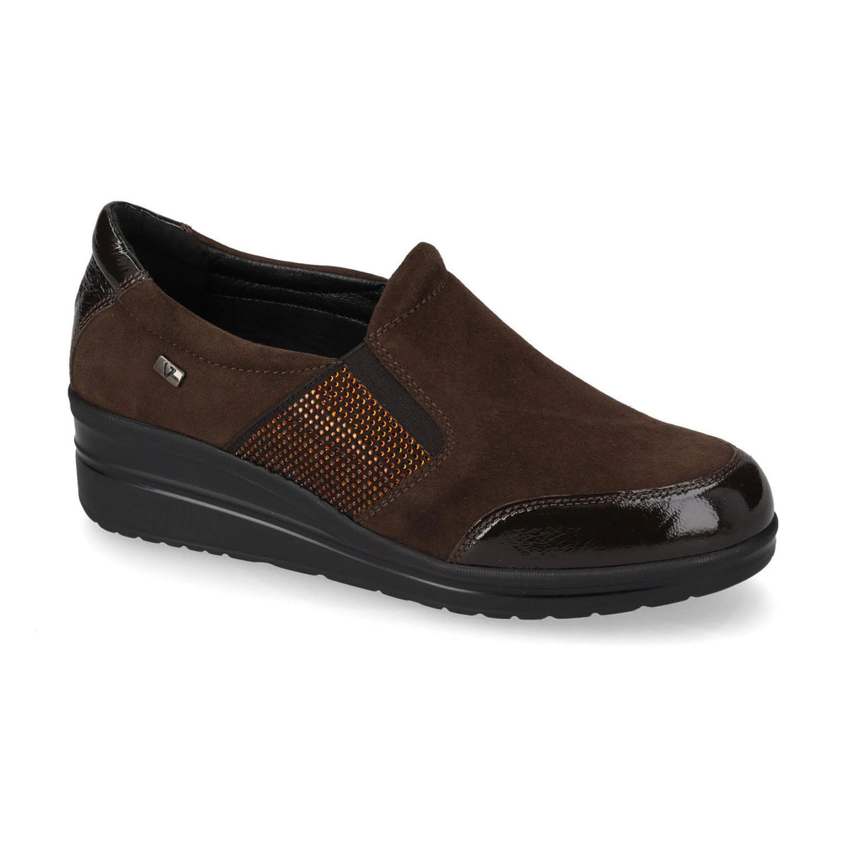 Scarpa slip on valleverde in suede con zeppa