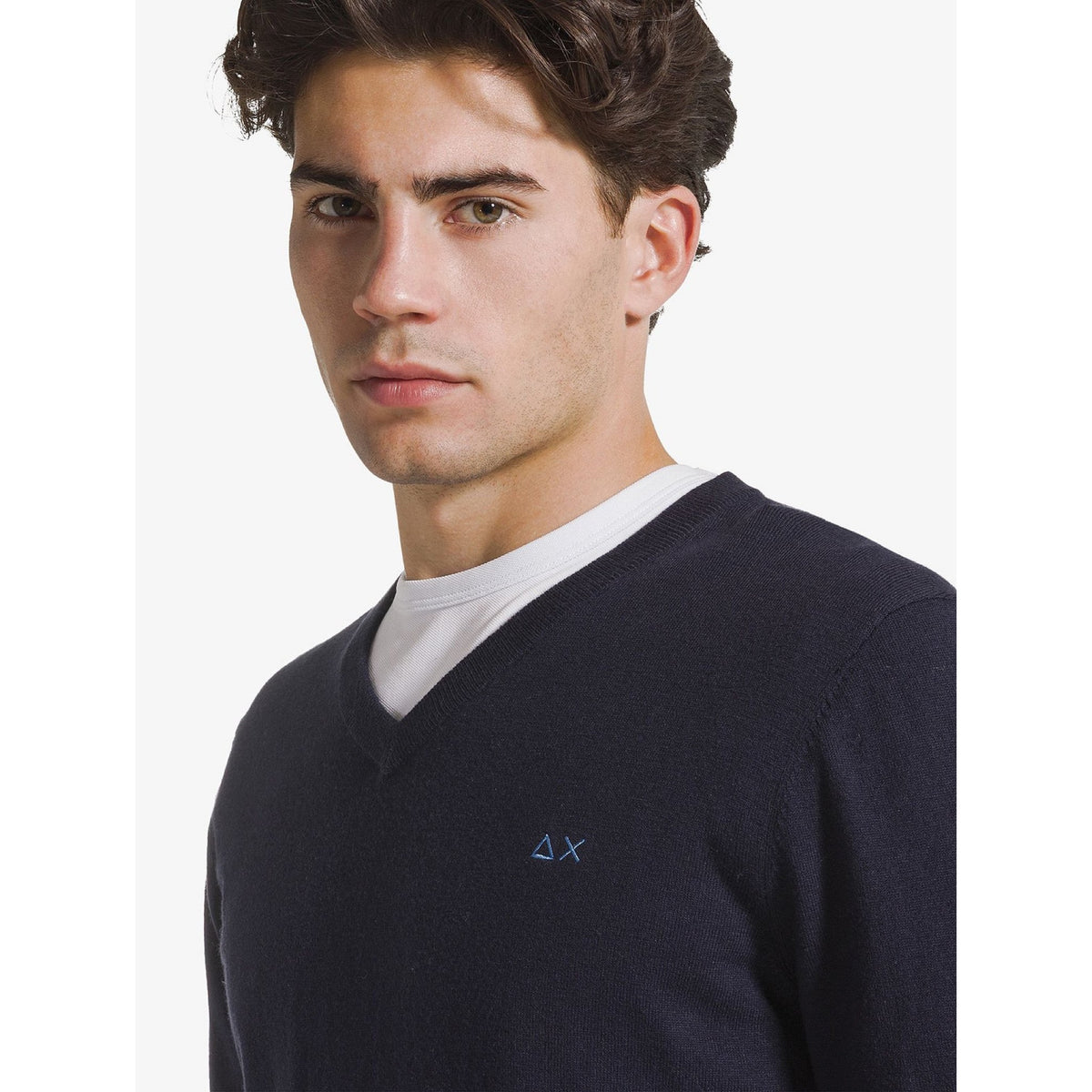 Sun 68 - sun 68 maglia in cotone e lana con scollo a v