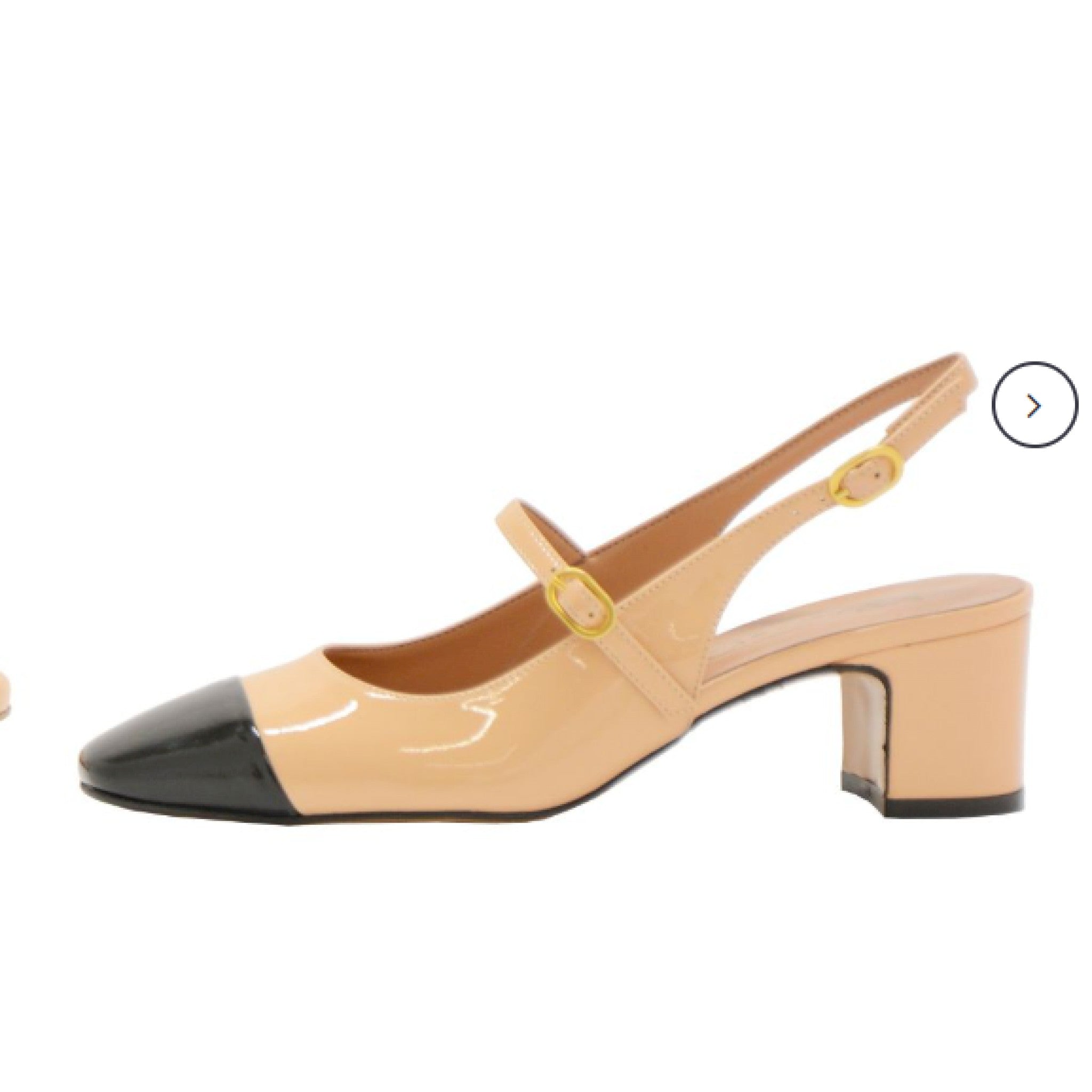 Slingback con tacco e punta nera