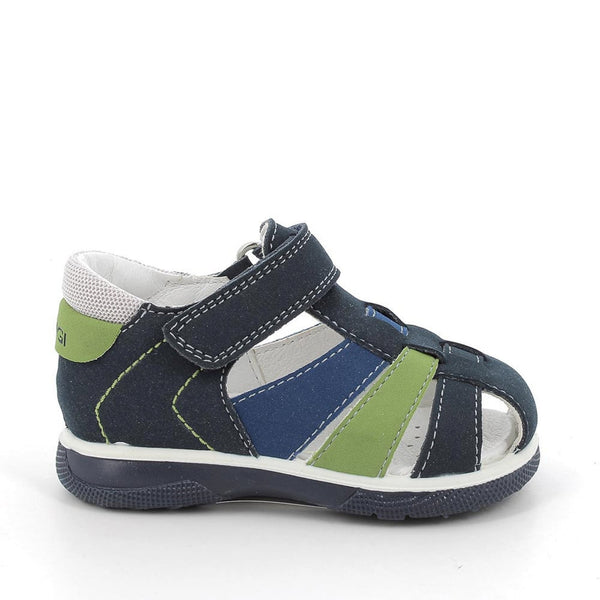 Sandalo per bambino blu-bluette-verde mela