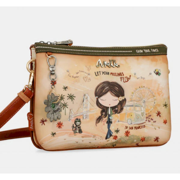 Anekke borsa a tracolla con stampa cammello peace & love