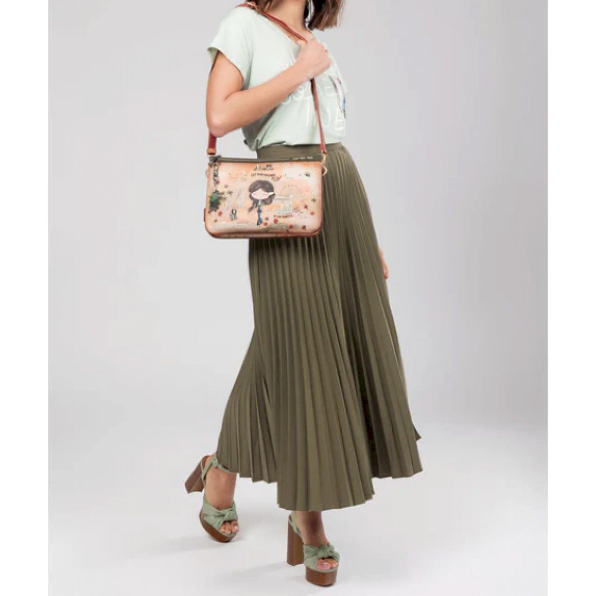 Anekke borsa a tracolla con stampa cammello peace & love