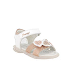 Sandalo per bambina bianco-rame