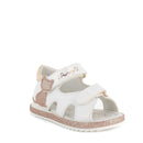Sandalo per bambina bianco cangiante