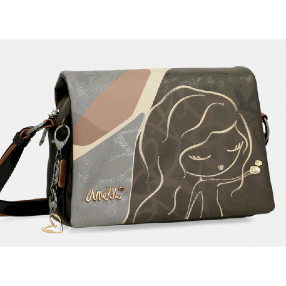 Borsa a tracolla heartbeat con patta
