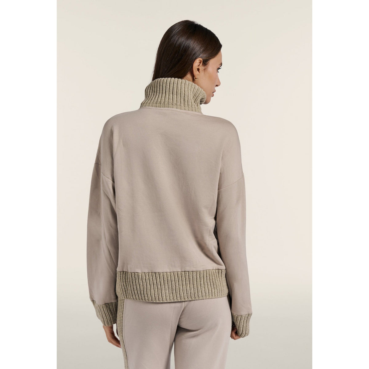 Freddy - felpa comfort freddy con collo alto e dettagli in tricot