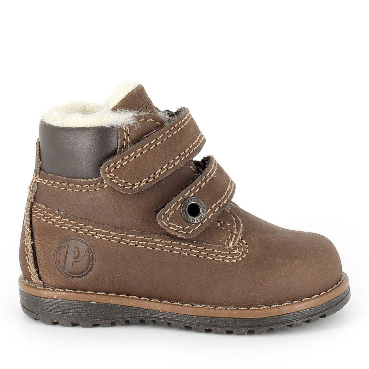 Scarponcini in pelle da bambino marrone scuro