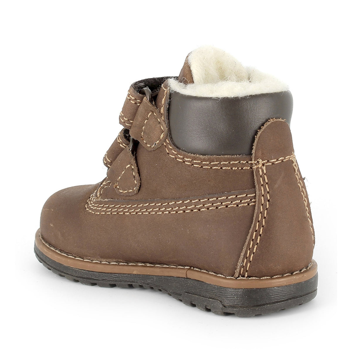 Scarponcini in pelle da bambino marrone scuro