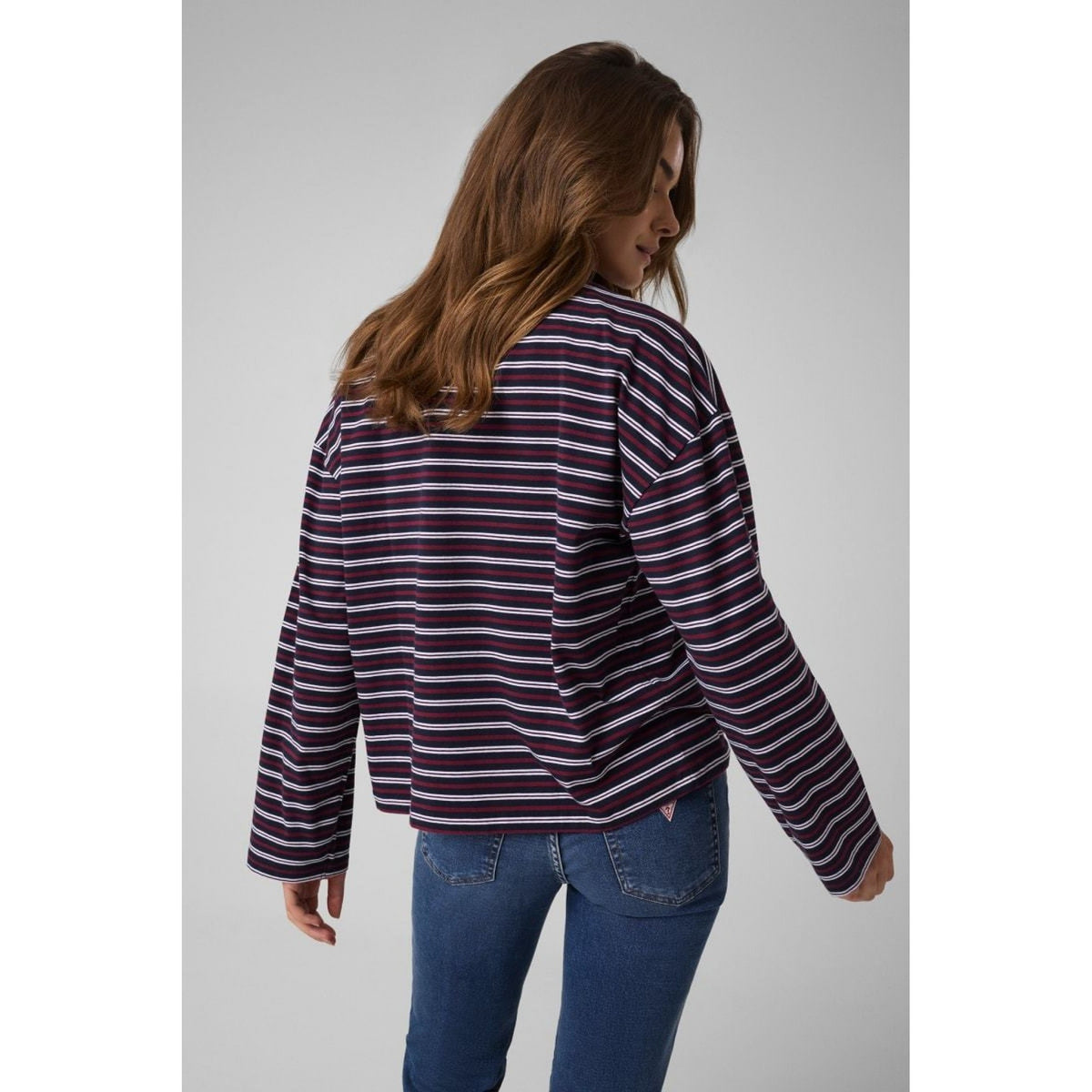Guess - t shirt relaxed guess a righe