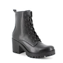 Anfibi con tacco in pelle da donna nero