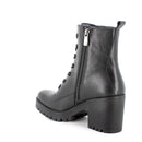 Anfibi con tacco in pelle da donna nero