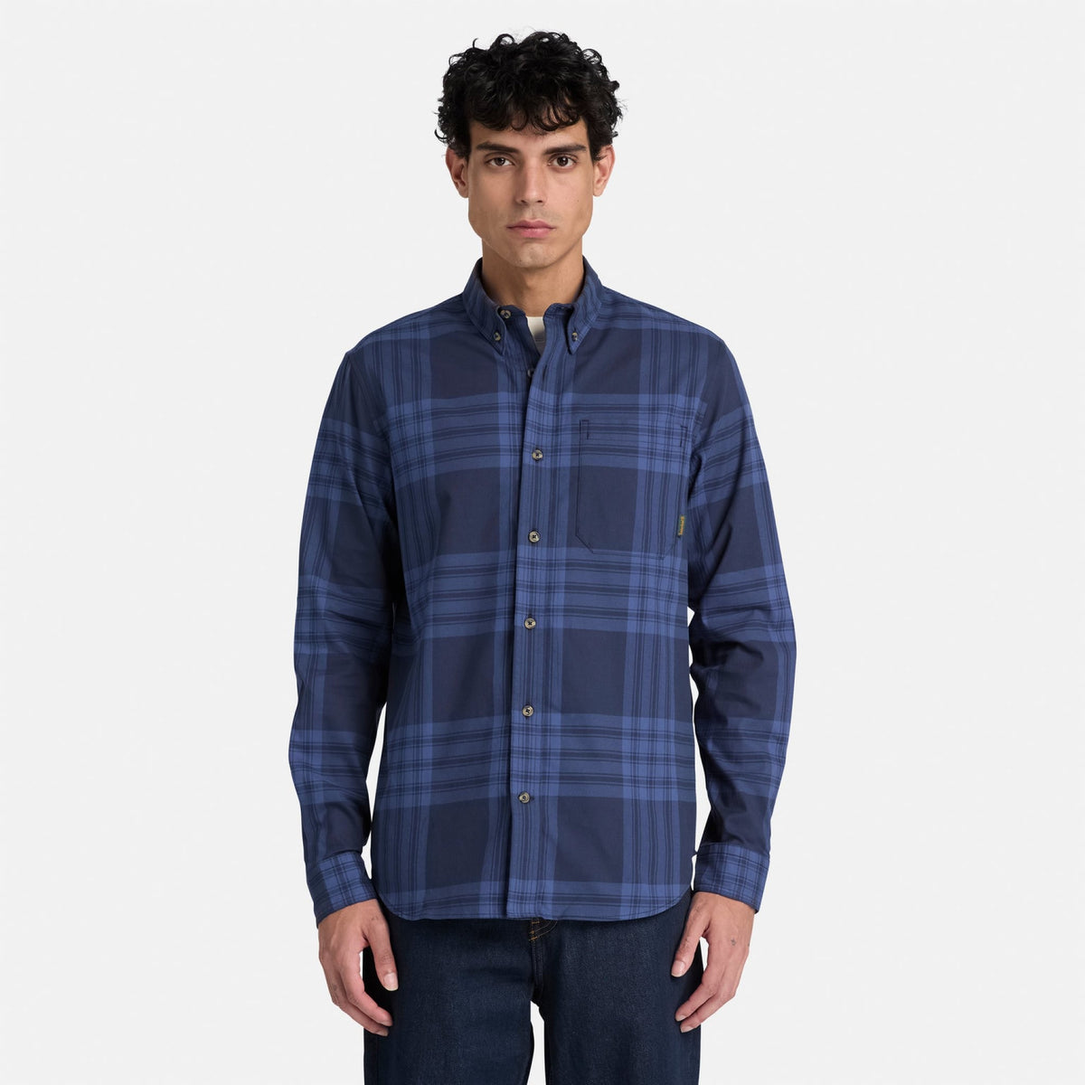 Timberland - camicia a quadri in twill timberland con taschino