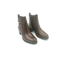 Brenda tronchetto in pelle con tacco e cerniera