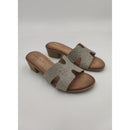 Ciabatta con tacco in pelle con fascia