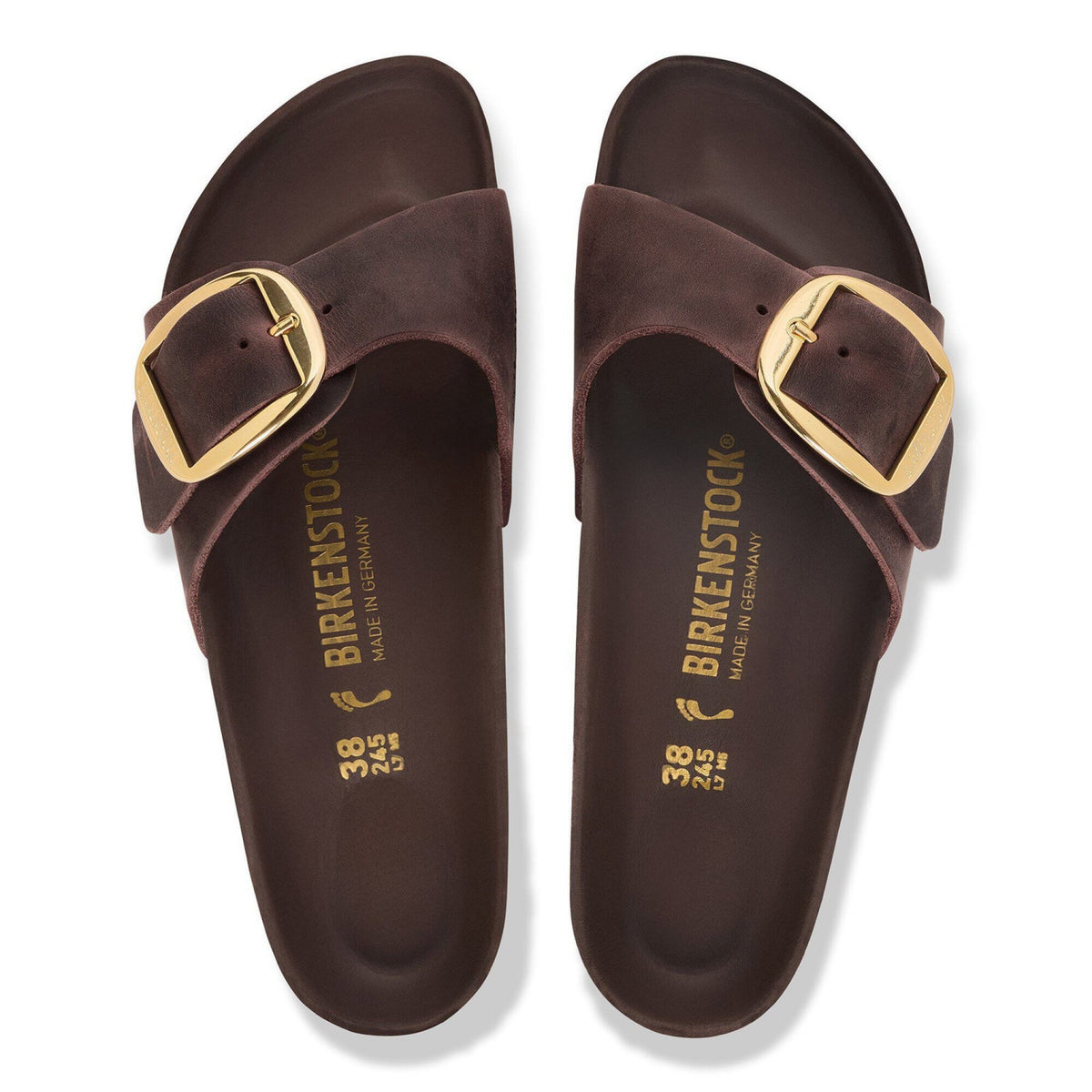 Madrid big buckle birkenstock pelle oliata
