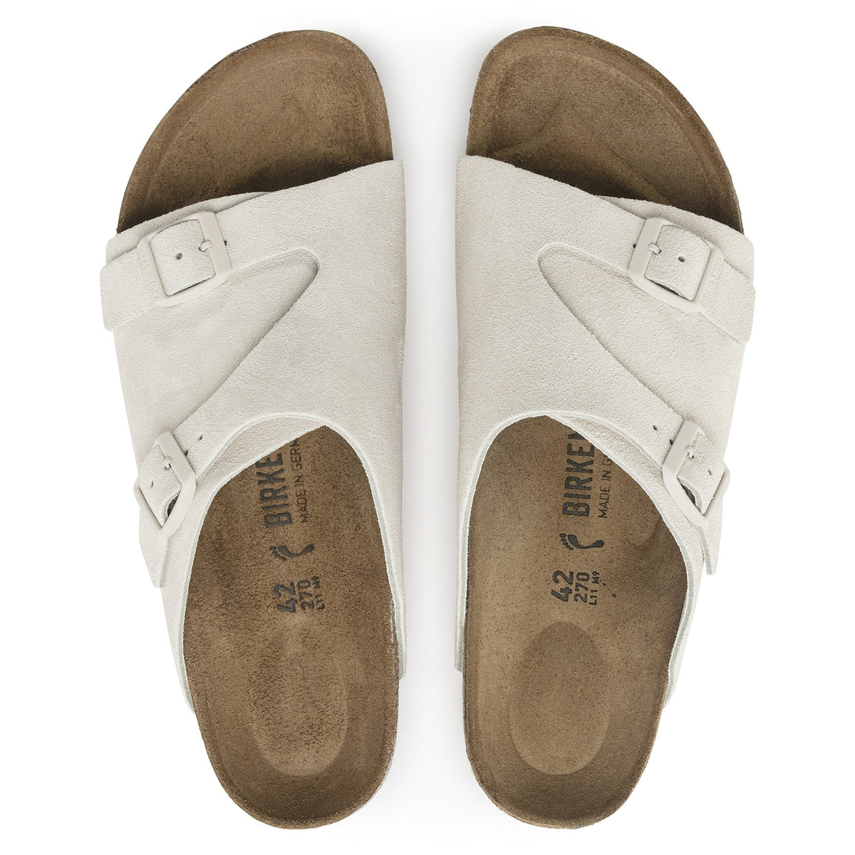 Zürich antique white, suede leather - calz. s