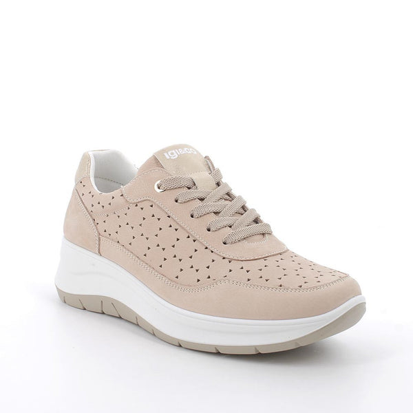 Scarpe con zeppa in pelle da donna
