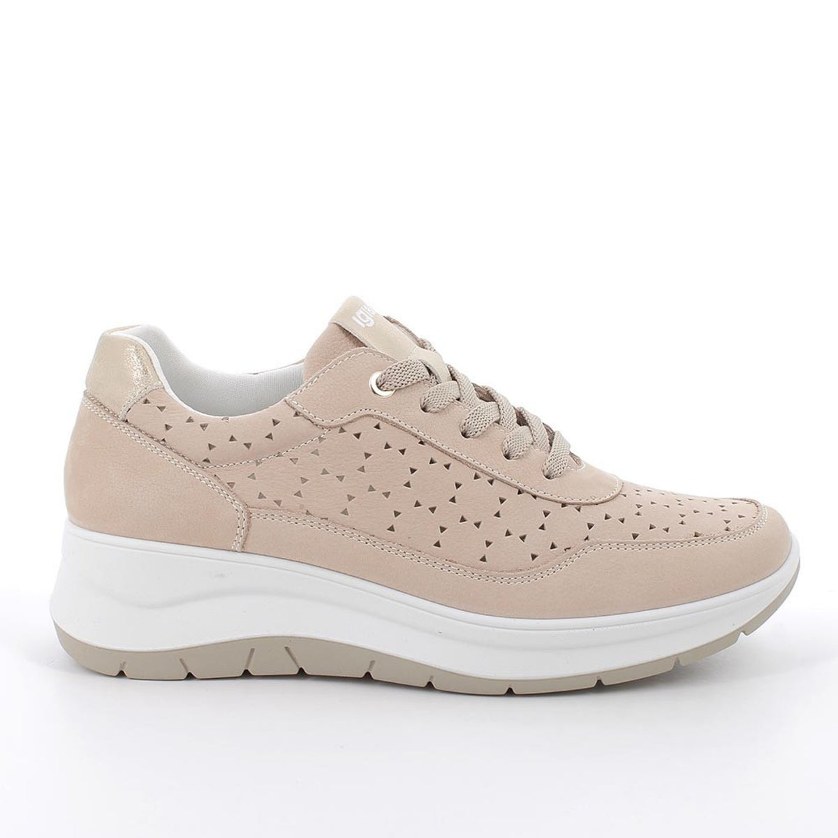 Scarpe con zeppa in pelle da donna