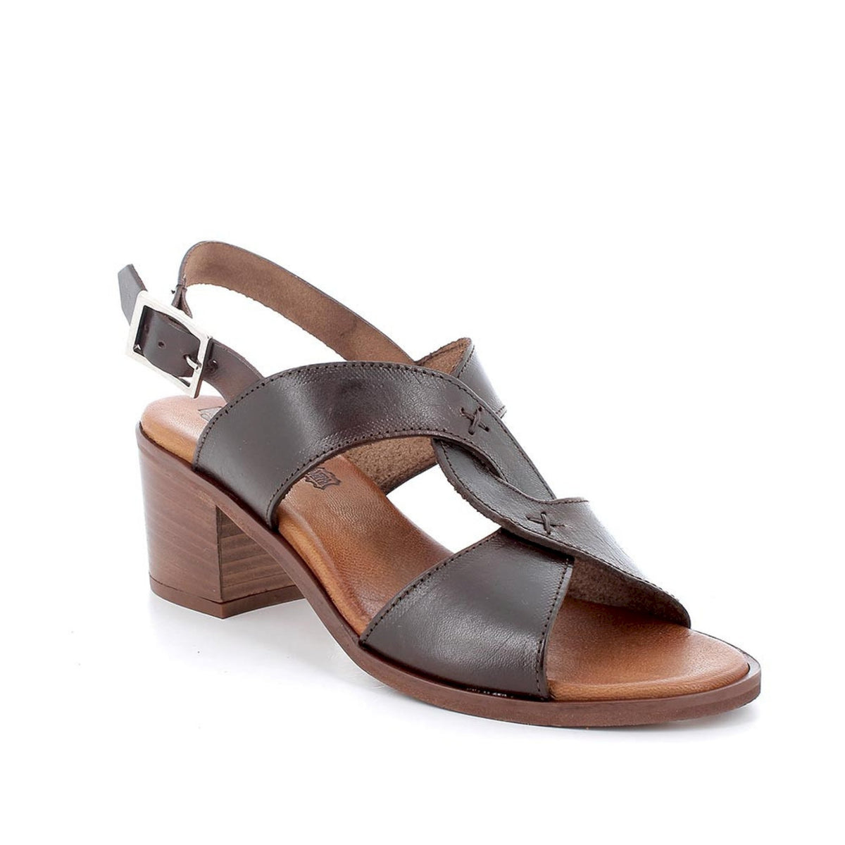 Sandali con tacco in pelle da donna