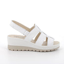 Sandali con zeppa in pelle da donna