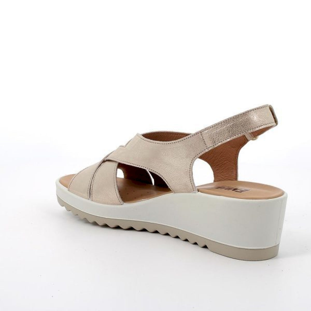 Sandali con zeppa in pelle  da donna