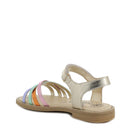 Sandali in pelle da bambina platino
