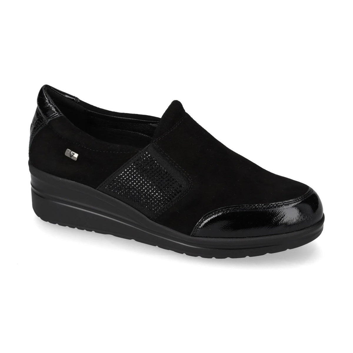 Scarpa slip on valleverde in suede con zeppa
