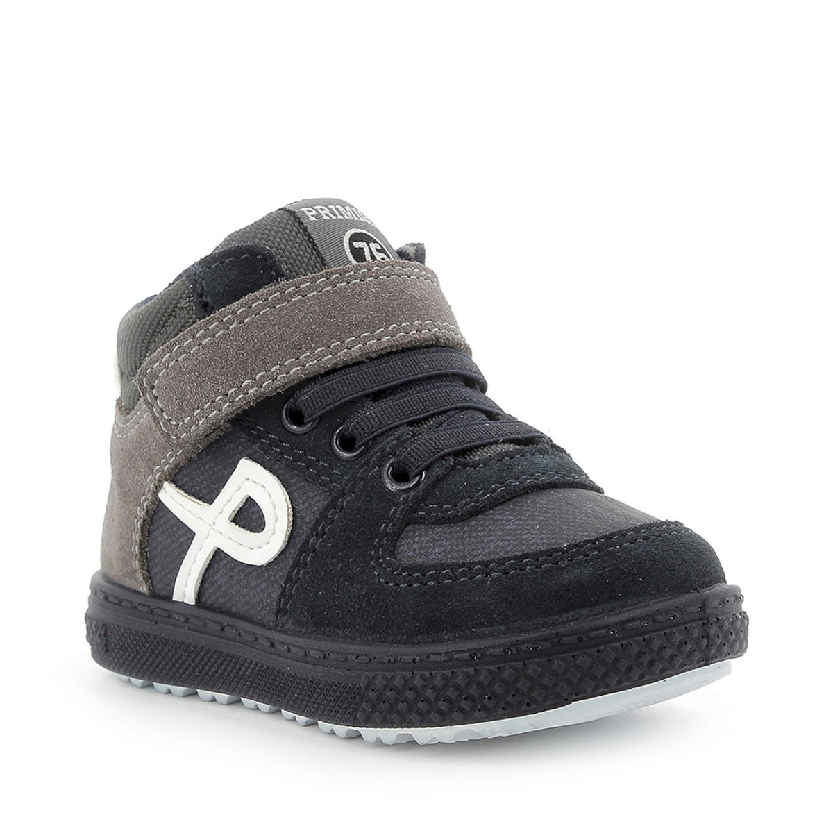Sneaker primi passi in scamosciato/pelle sintetica stampata