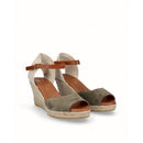Espadrillas con zeppa  di iuta pelle scamosciata