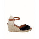Espadrillas con zeppa  di iuta pelle scamosciata
